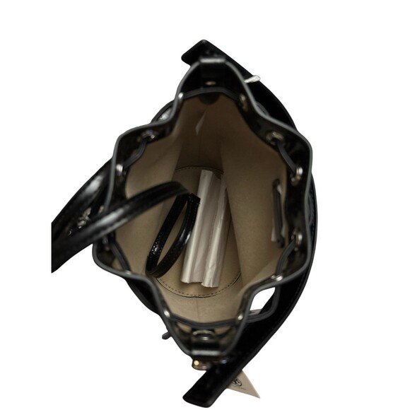 Tory Burch Mini T-Monogram Hot Fix Jacquard Top Handle Bucket In Black New - Picture 9 of 9